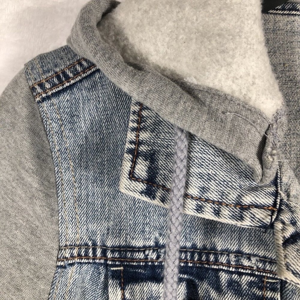 Highway Jeans Girls Denim Jacket Size S Hooded Sweatshirt Button Up Casual - Picture 8 of 15